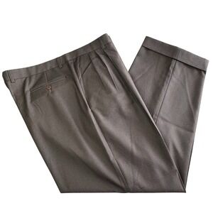 Zanella Wool Dress Pants Trousers Mens 39 Brown Gray Heather Pleated Italy NWT